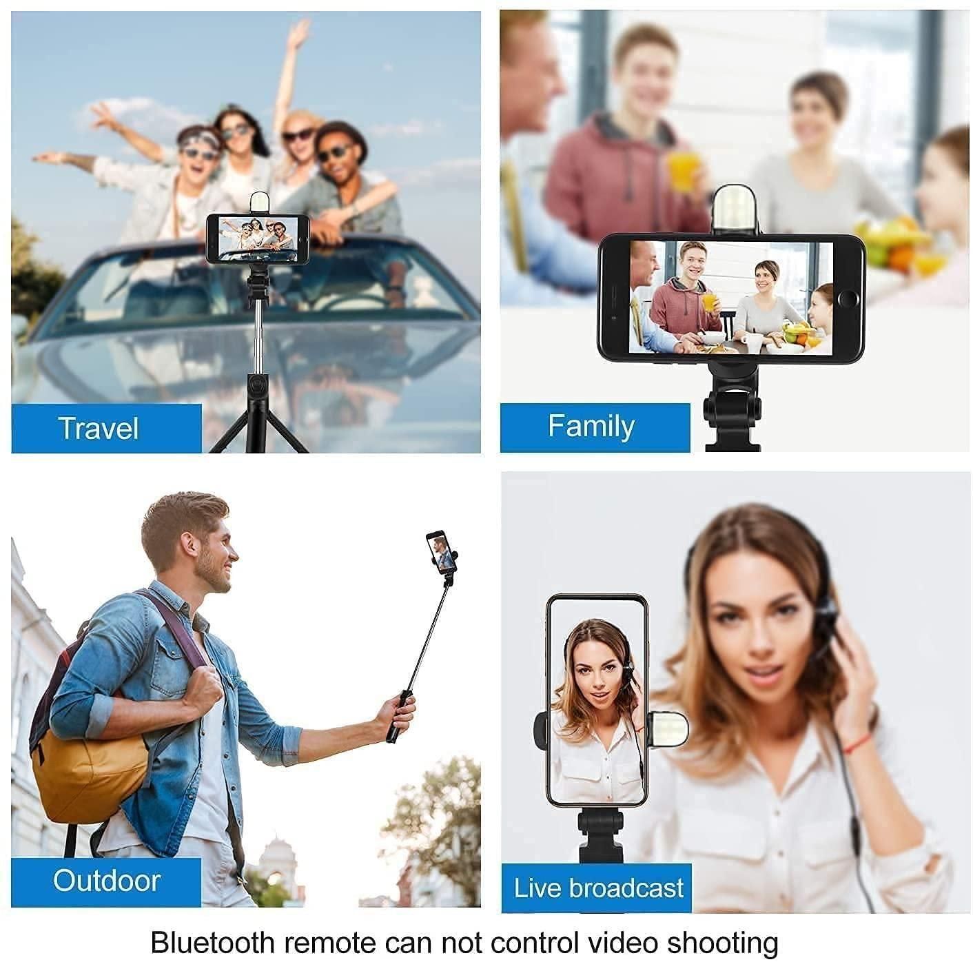 3-in-1 Extendable Selfie Stick with Tripod & Bluetooth Remote