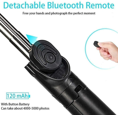 3-in-1 Extendable Selfie Stick with Tripod & Bluetooth Remote