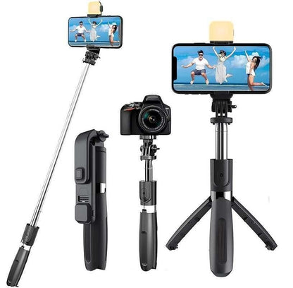 3-in-1 Extendable Selfie Stick with Tripod & Bluetooth Remote