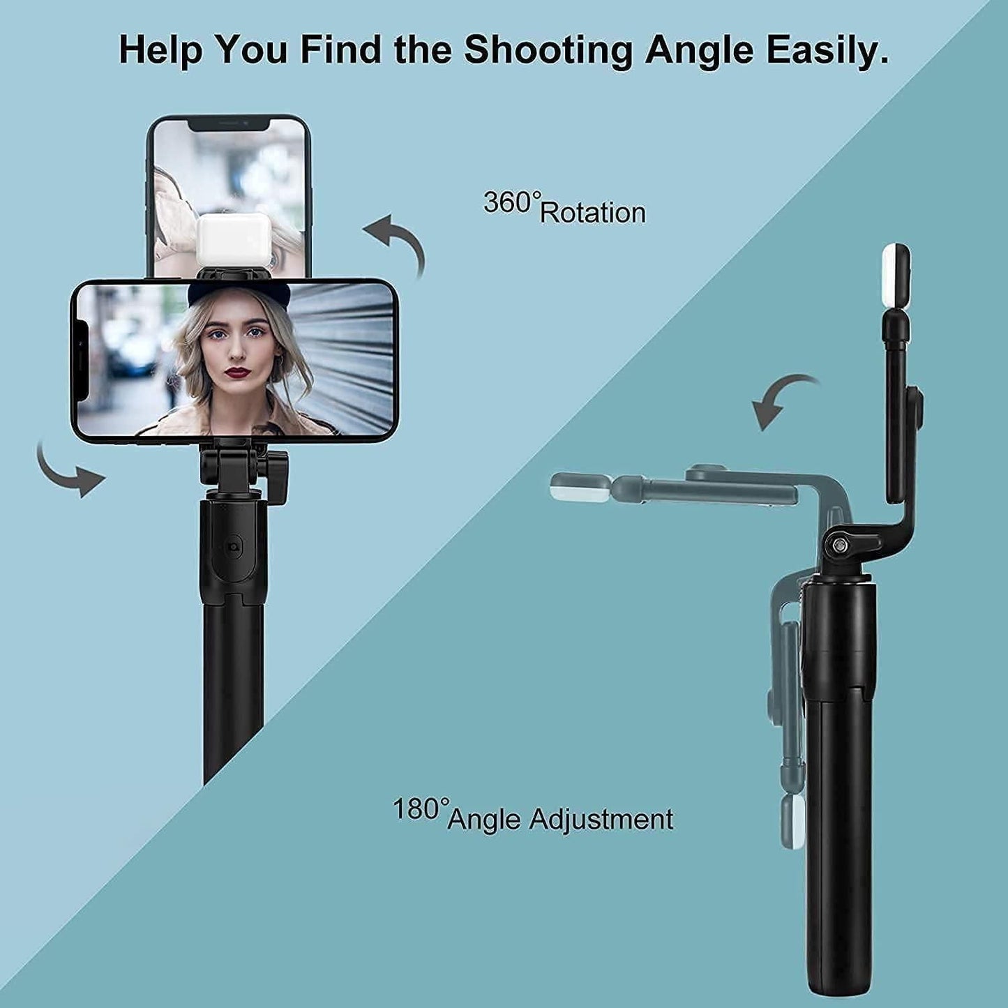 3-in-1 Extendable Selfie Stick with Tripod & Bluetooth Remote